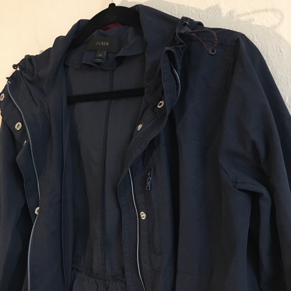 J Crew Utility Nylon Hooded Jacket Size XXS Blue - Picture 2 of 10